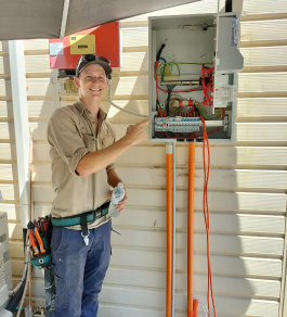 Adding The Finishing Touches To A New Switchboard For A Property In Mundubbera